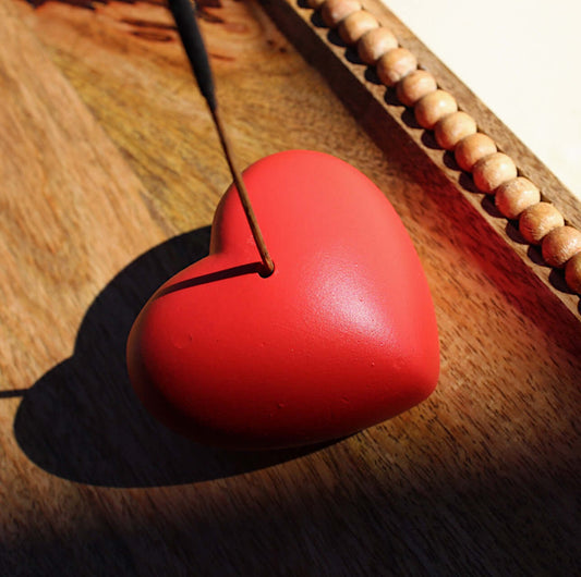 Heart incense stick holder