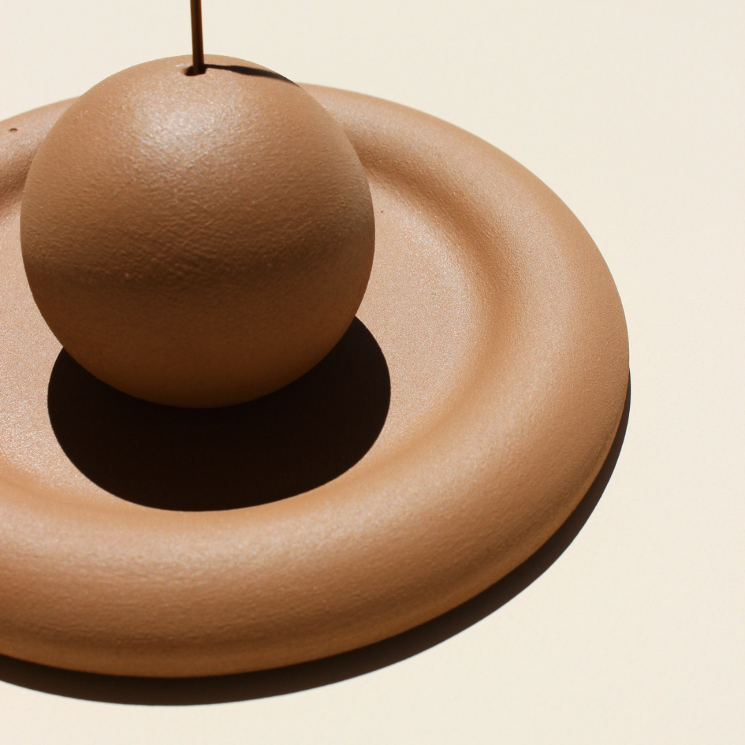 Acquired Taste Still Stone Desert Sand Incense Stick Holder - sphere shape plus coaster