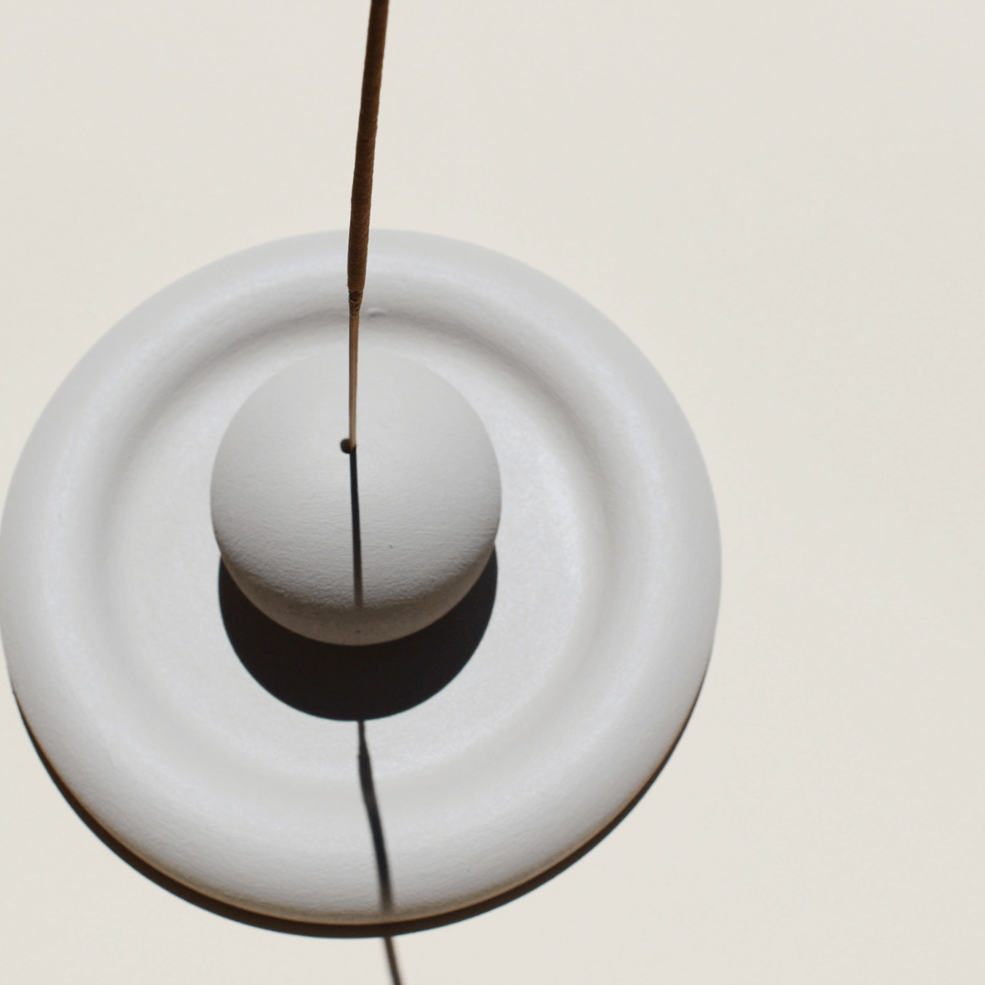 Round stone incense holder