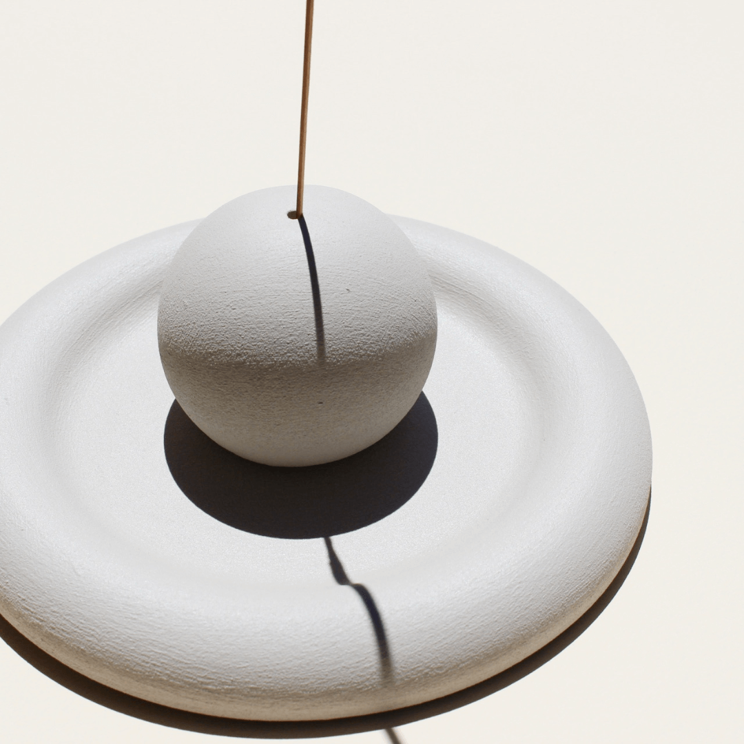 Round stone incense holder