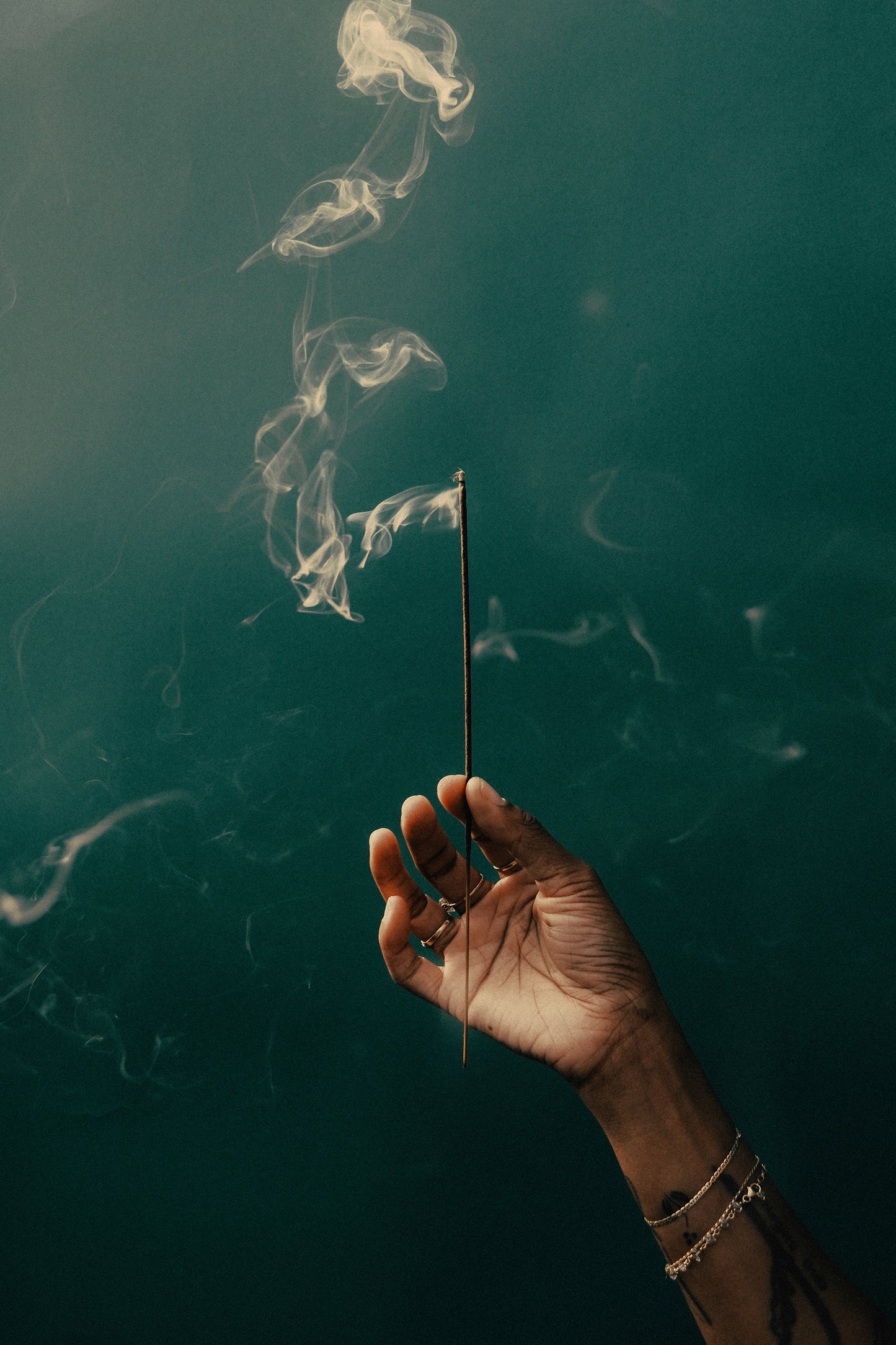 lite and smoking incense stick