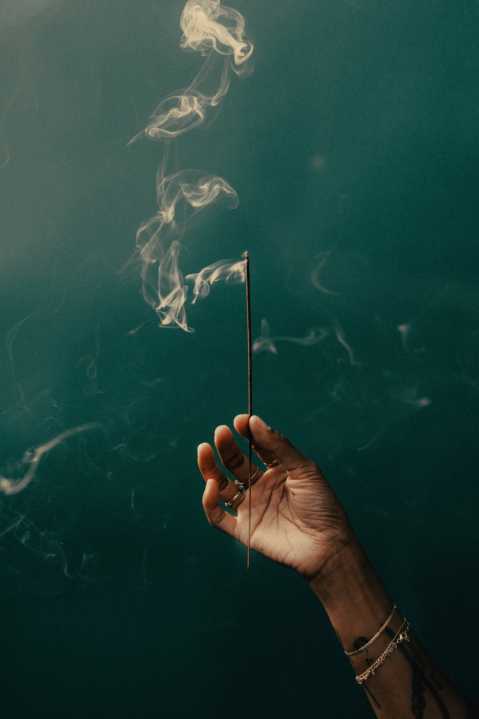 lite and smoking incense stick