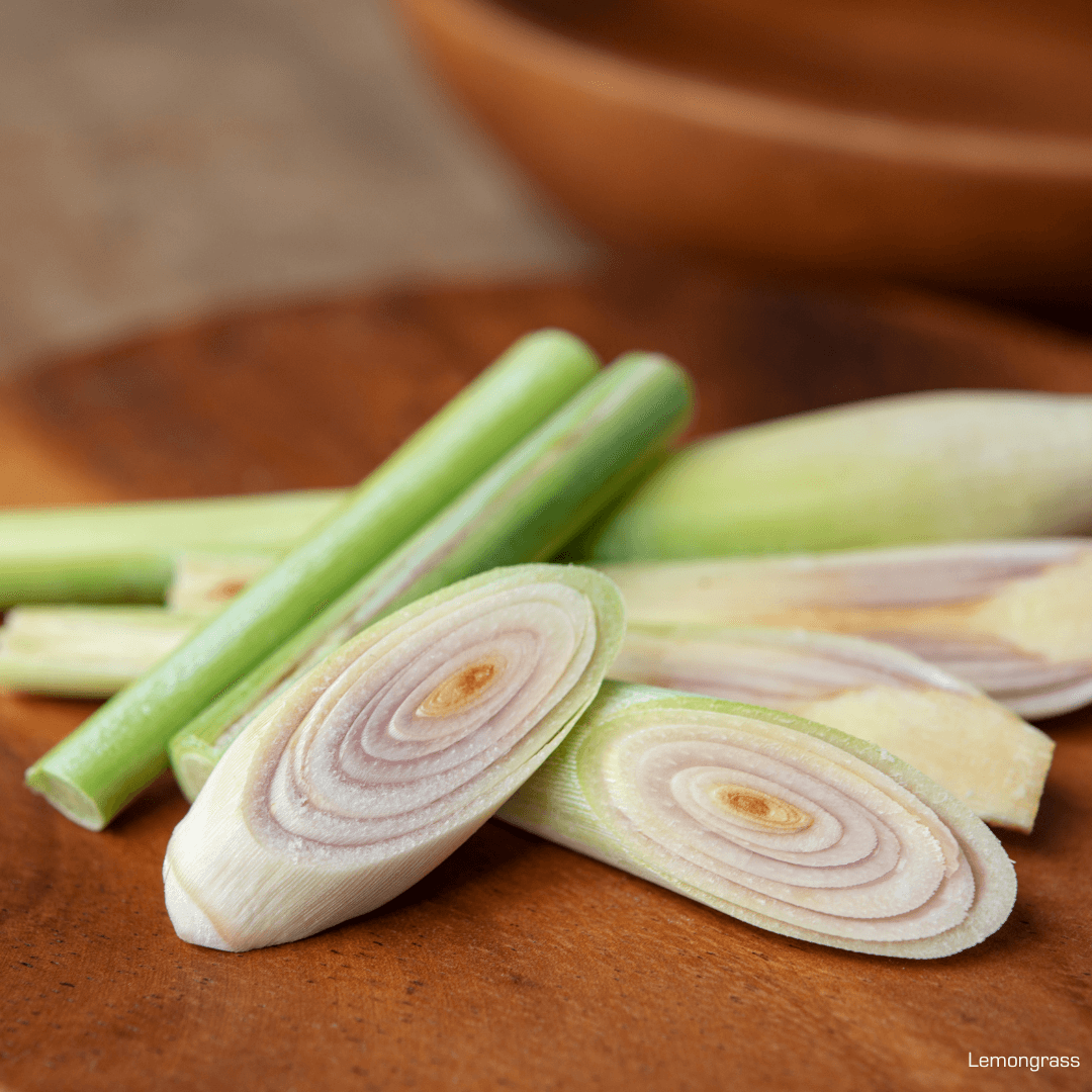 An image of cut lemongrass on a table