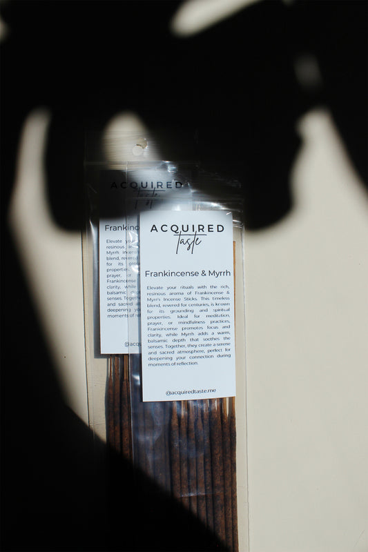 acquired taste incense sticks frankincense & myrrh scent