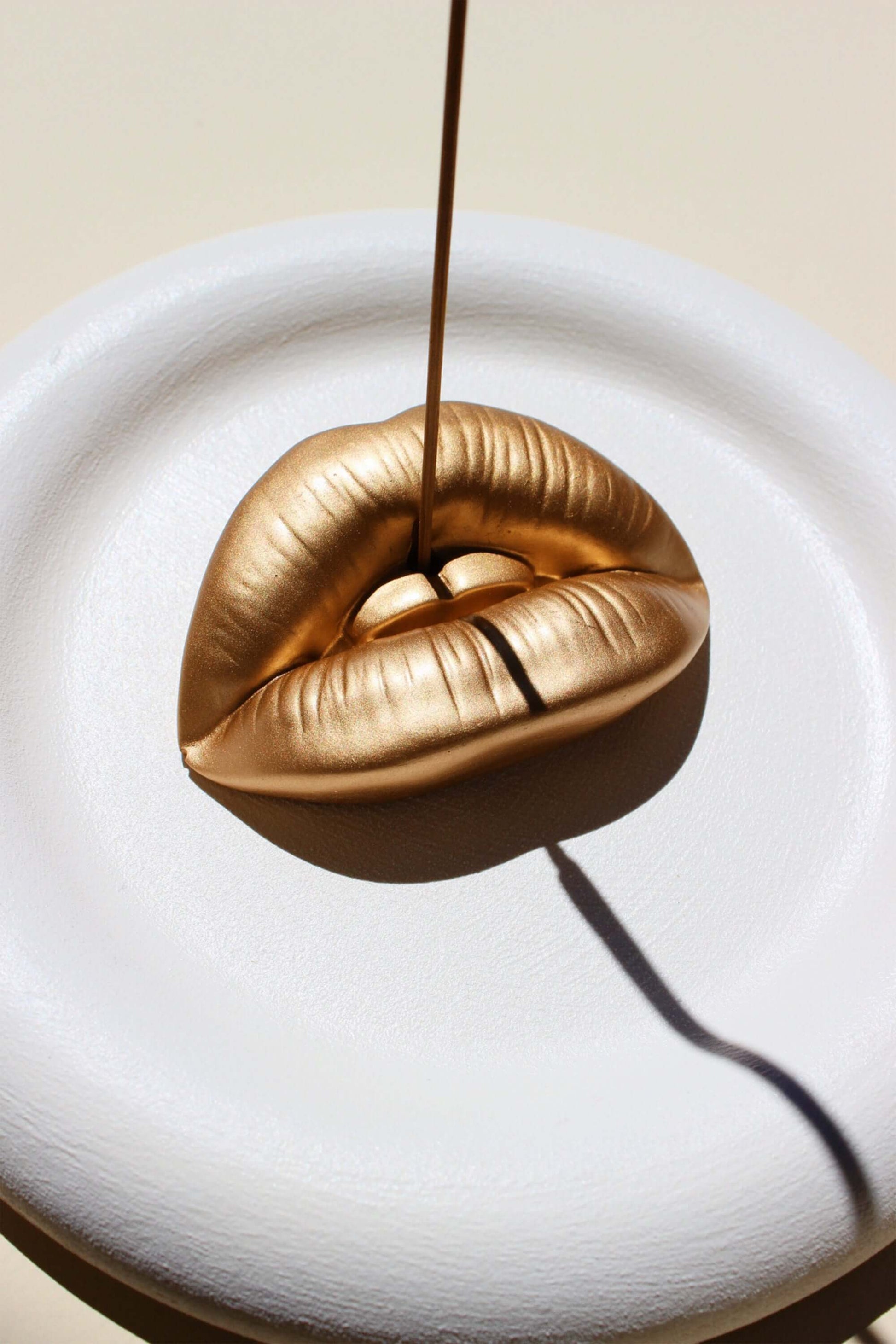 Golden Lips incense stick holder