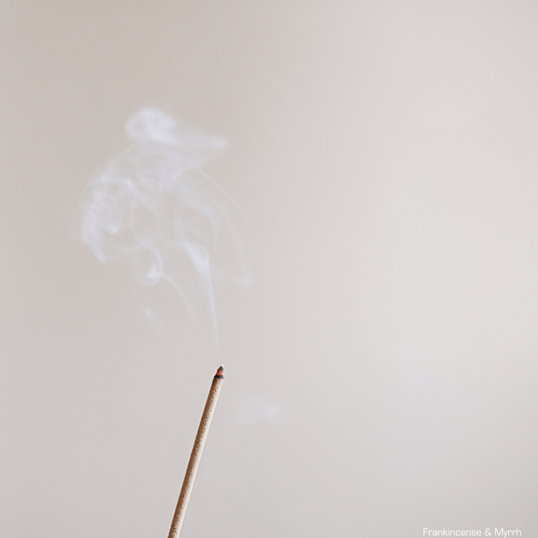 Incense stick burning with flame