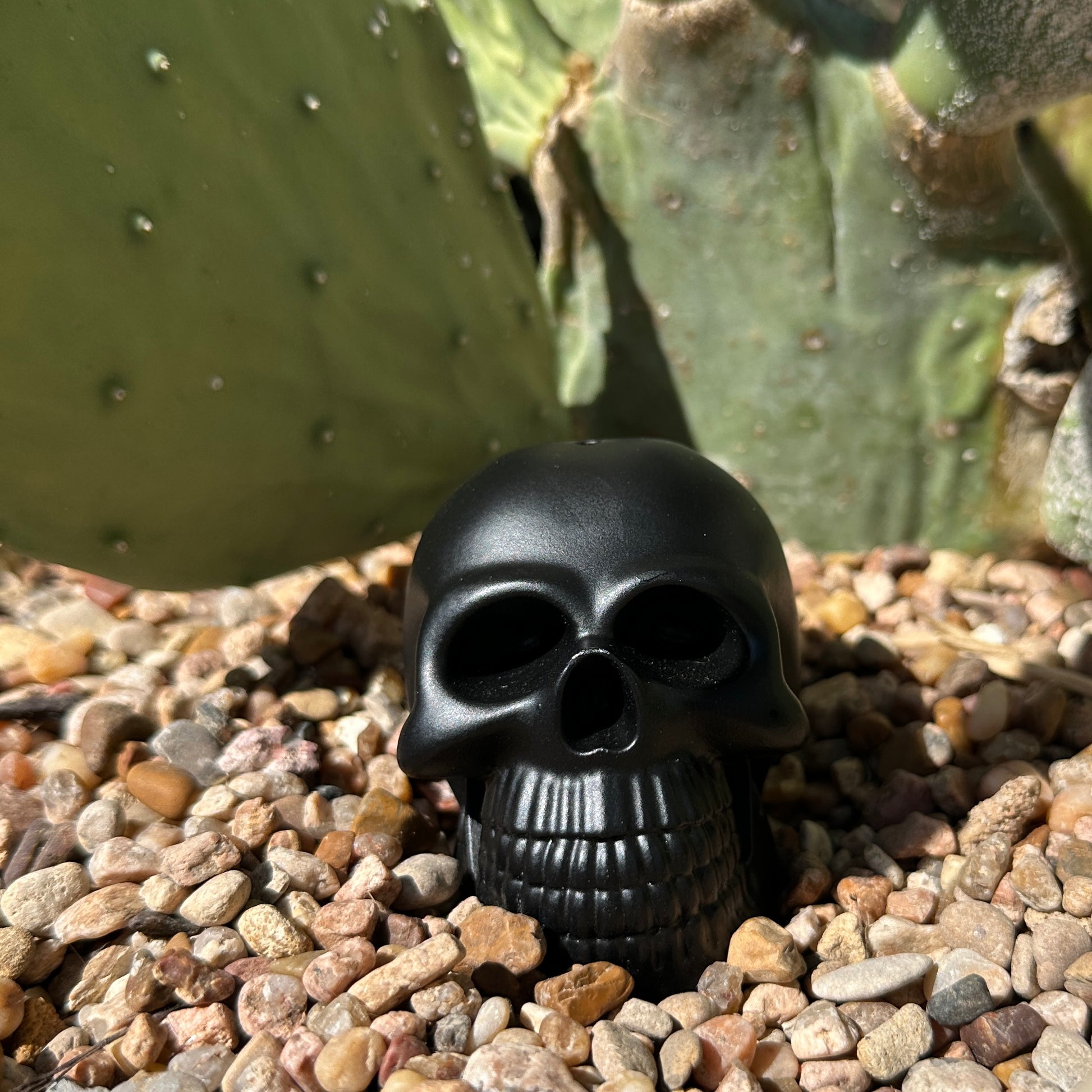 Black skull incense stick holder