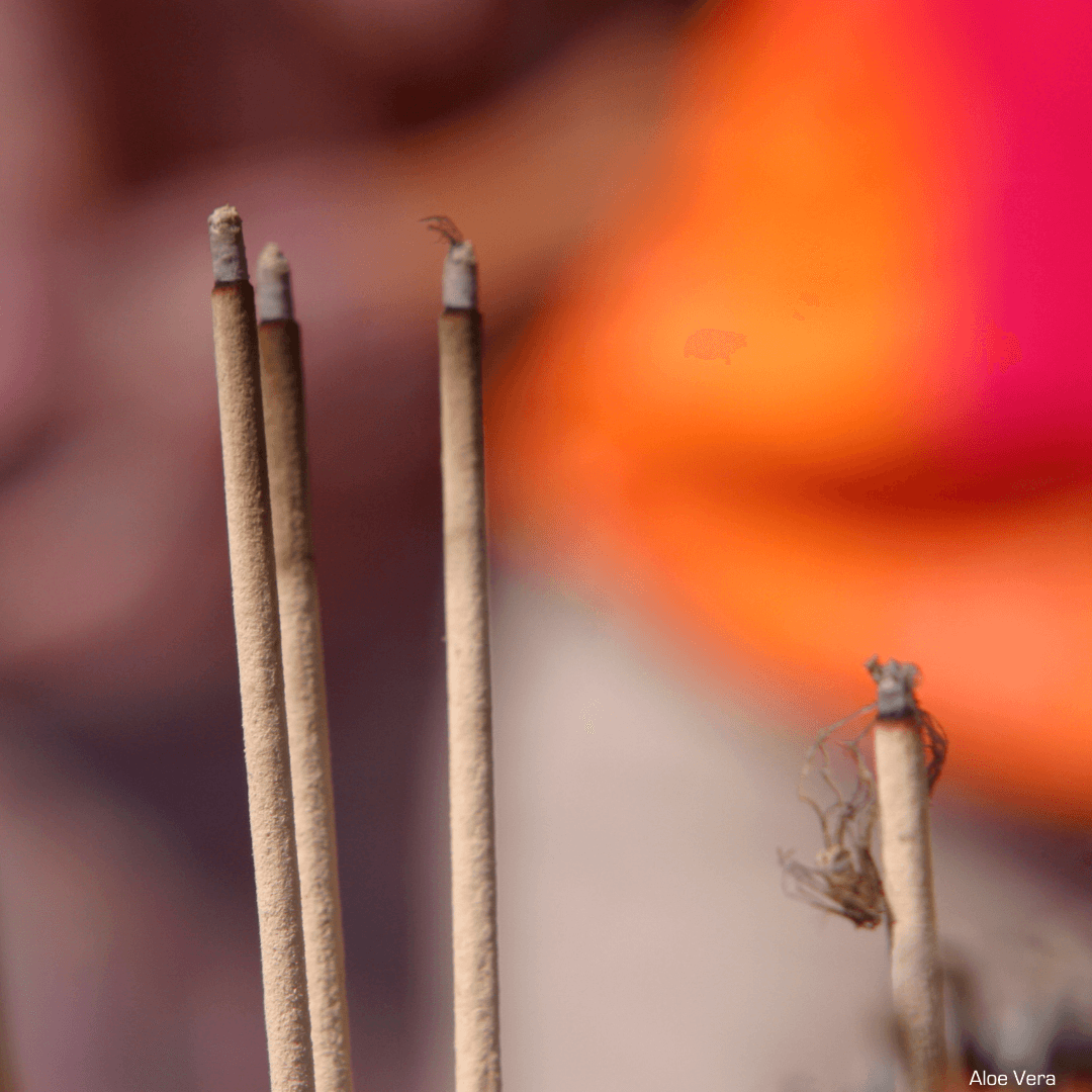 An image of several incense sticks on fire