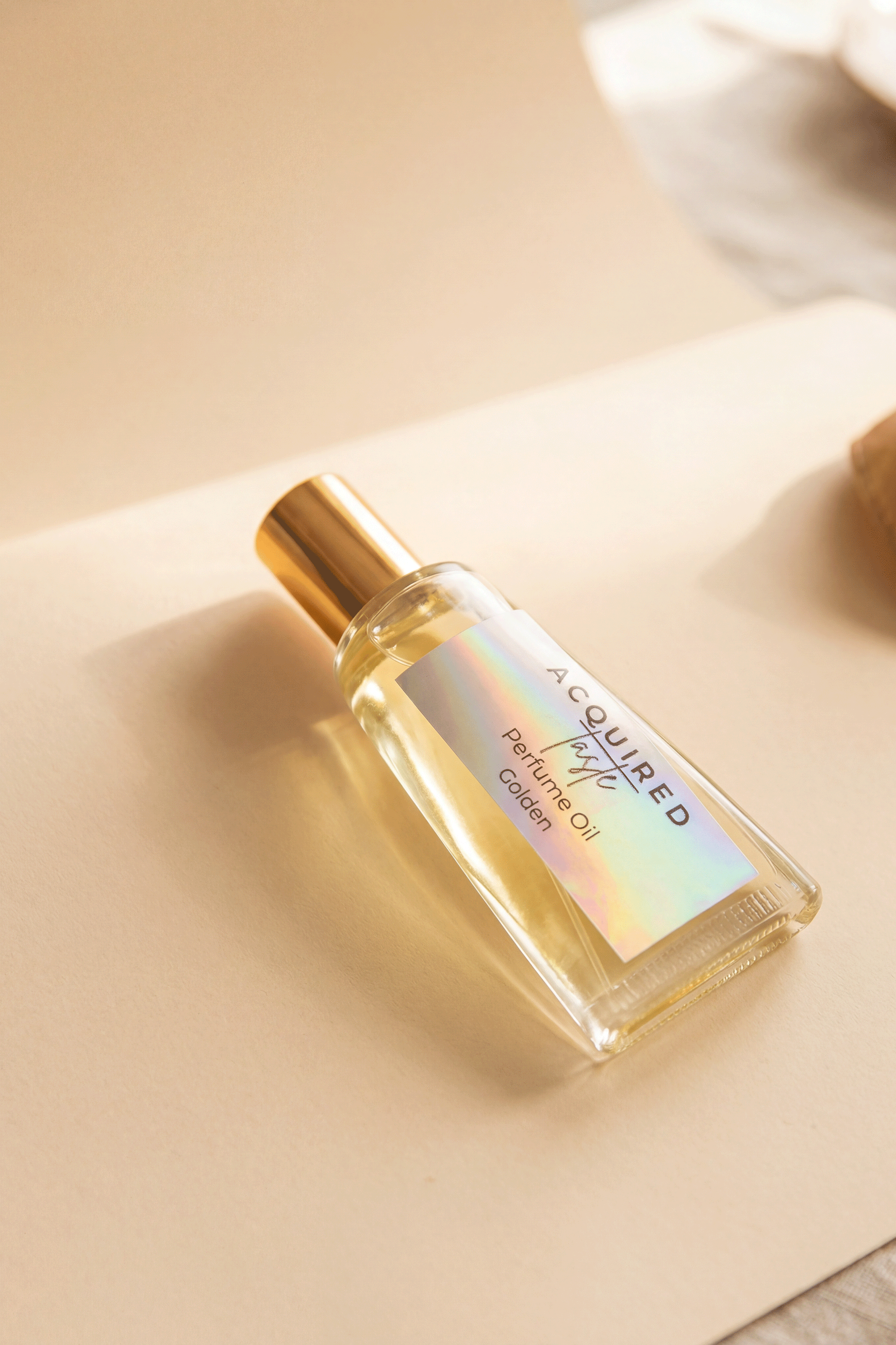 perfume oil in glass roller bottle