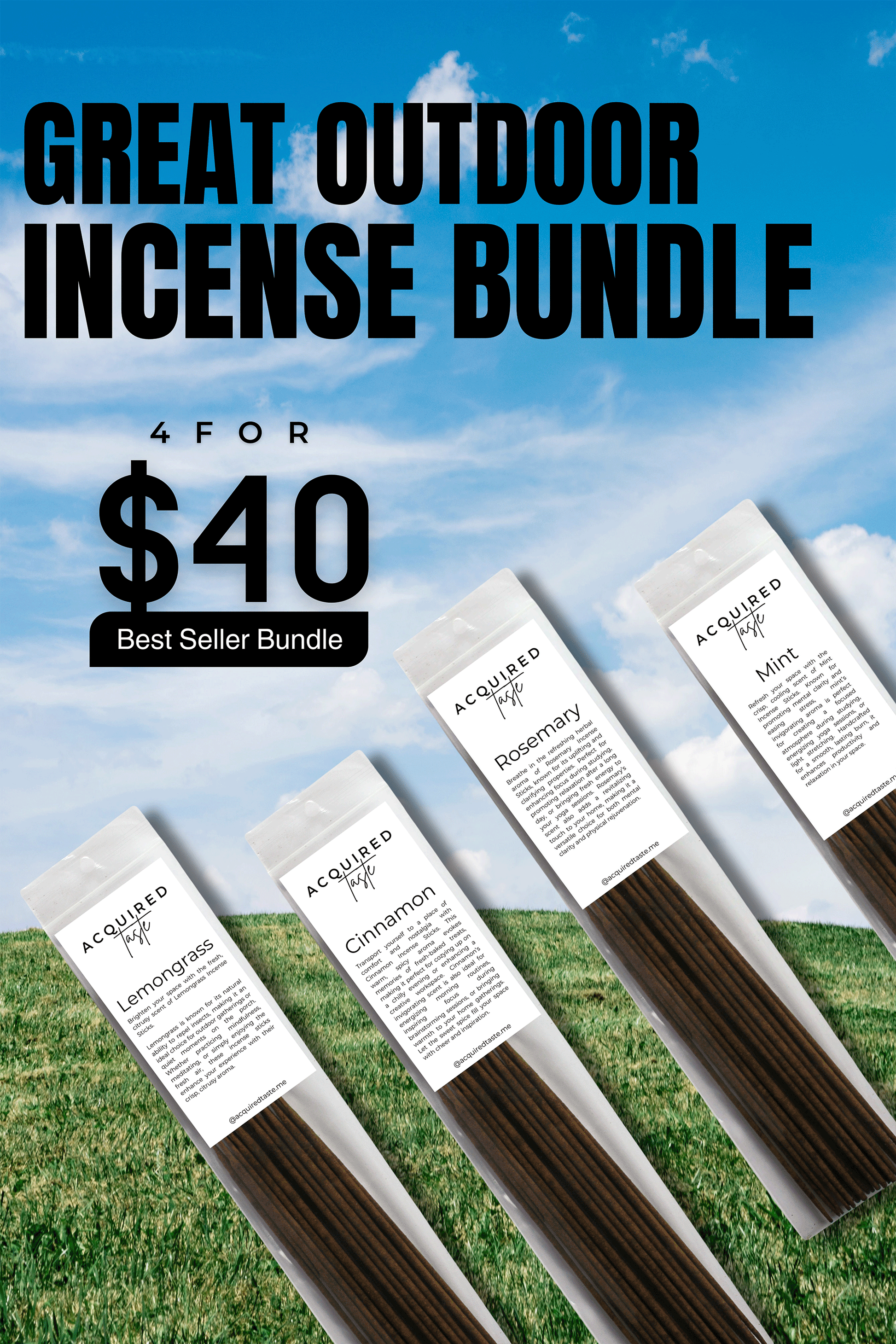 bug repellent incense stick bundle