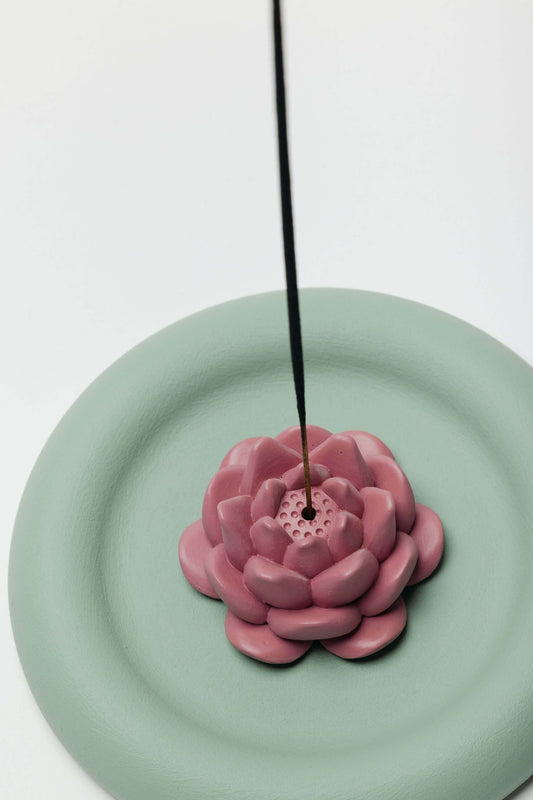 Lotus Incense Stick Holder + Coaster
