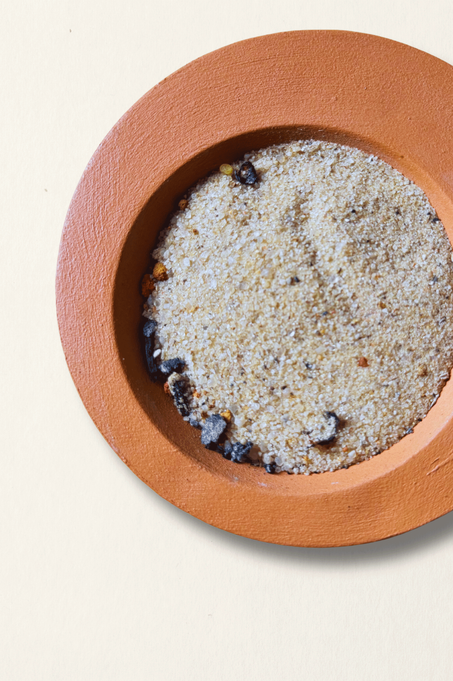 round sphere incense resin burner with sand