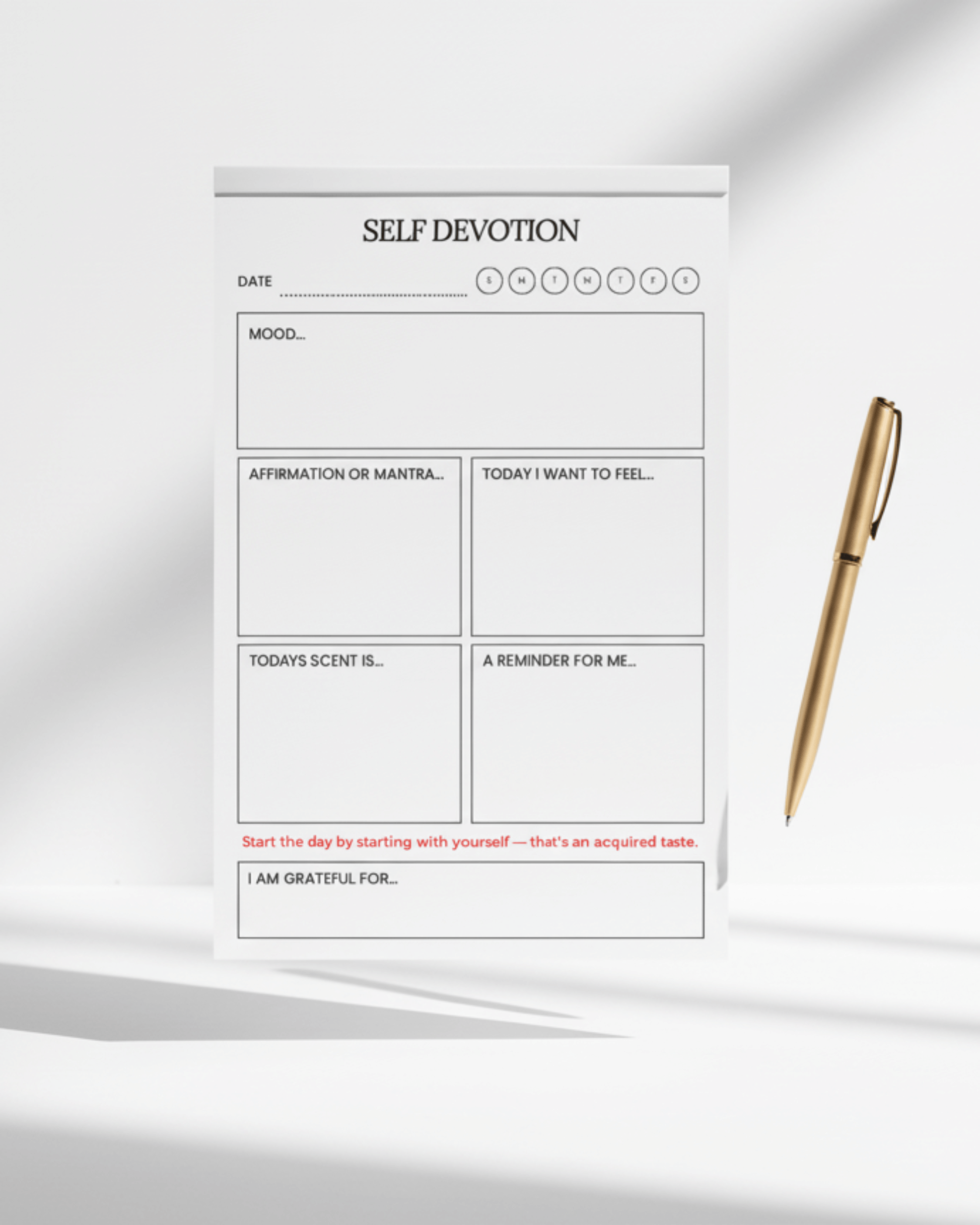 self devotion white notepad