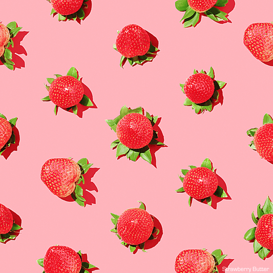 Strawberries on a pink background